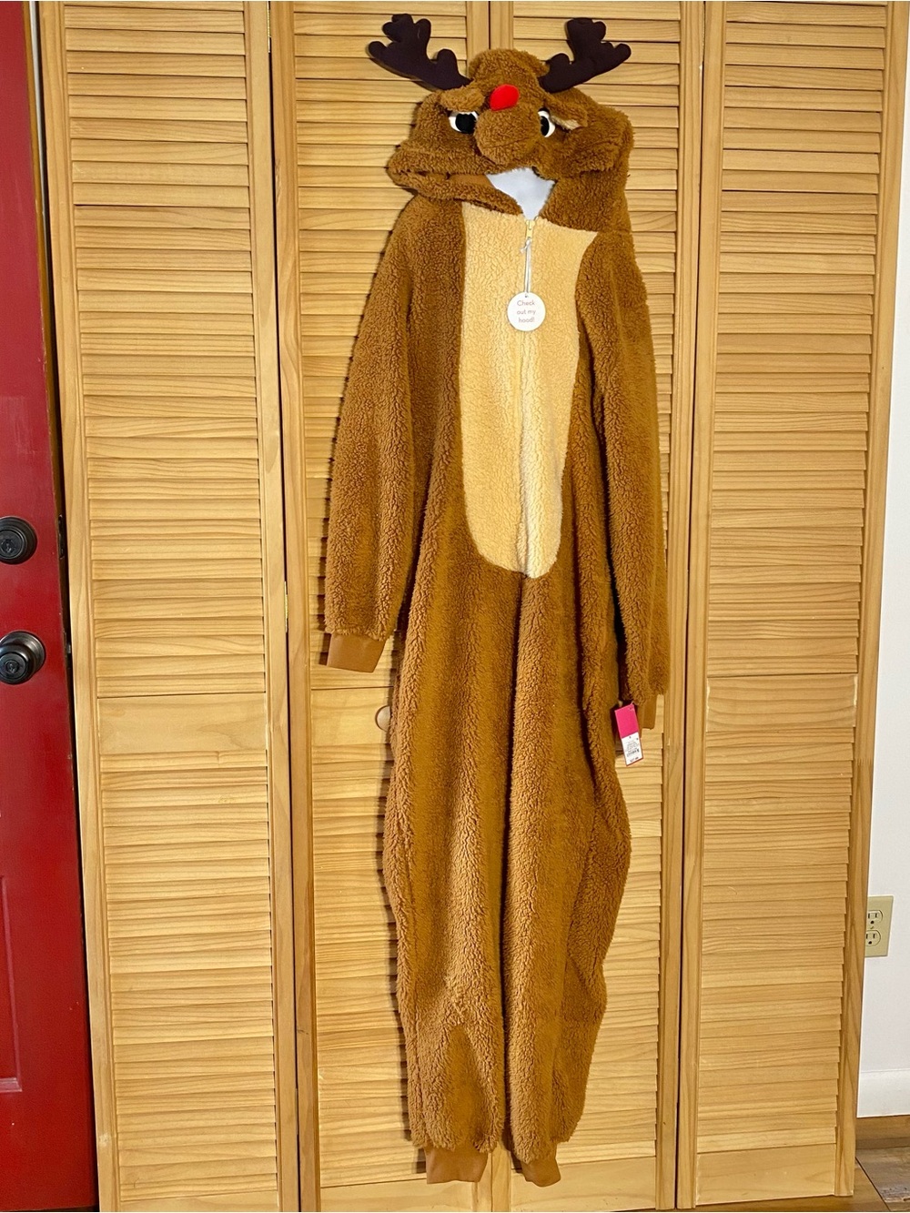 Adult hooded unisex Rudolph Reindeer Halloween Christmas Costume